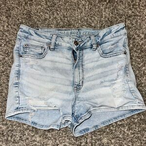 American Eagle Outfitters Distressed Light Blue Jean Shorts